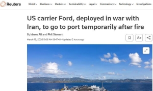 外媒：美军“福特”号航母因火灾将进港维修