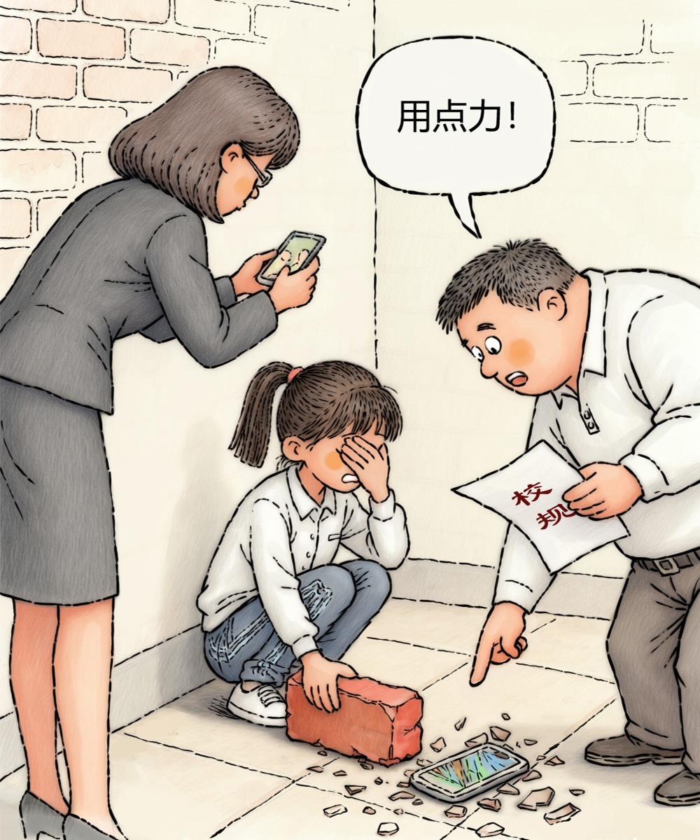 带手机进校，就该砸掉吗