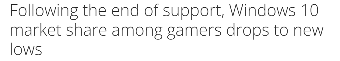 Steam平台Win10份额创新低